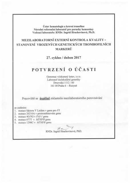 Certifikaty rok 2017
