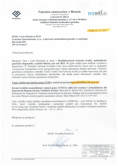 Certifikaty rok 2013