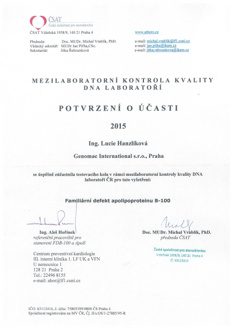 Certifikaty rok 2015