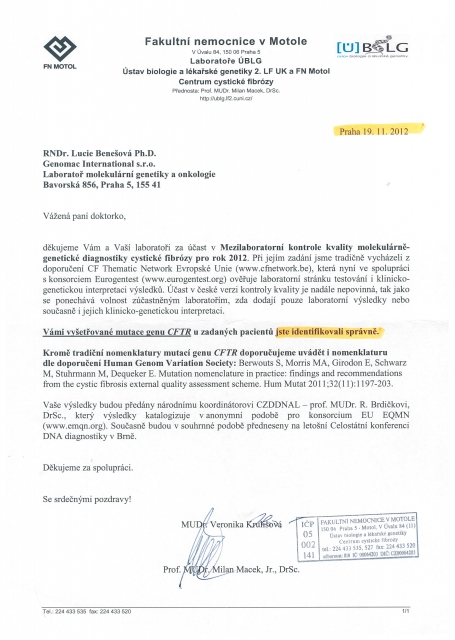 Certifikaty rok 2012