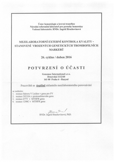 Certifikaty rok 2016